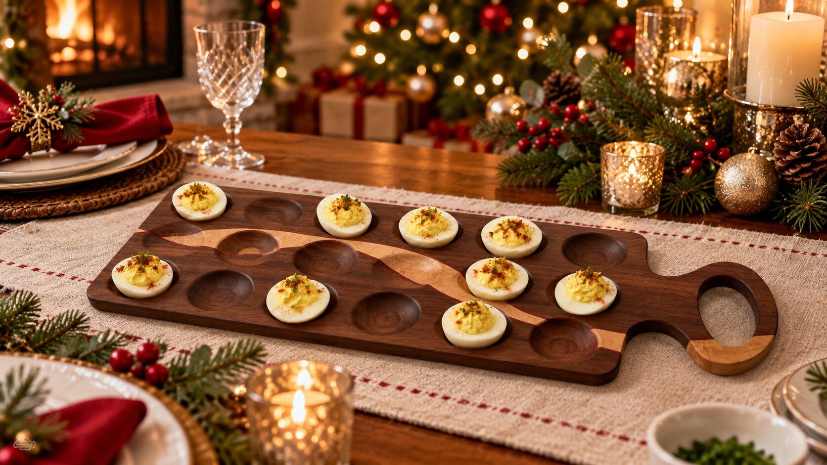 Walnut and maple deviled egg tray, photo 3
