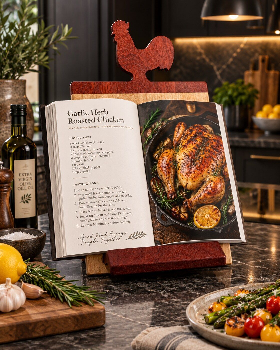 Rooster cookbook stand, photo 3